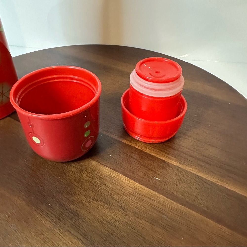 Vintage Starbucks Red Atomic Christmas Tree Thermos Retro Holiday Stainless - Picture 8 of 9